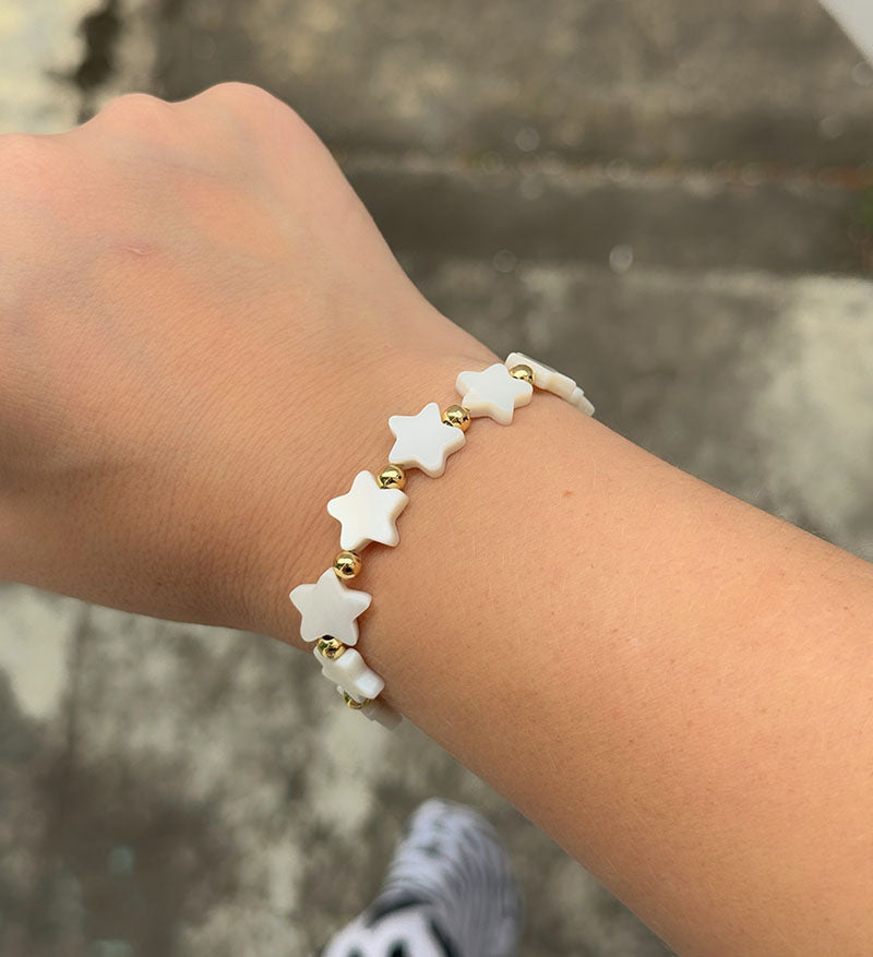 Pulsera en nacar con estrella en bronce