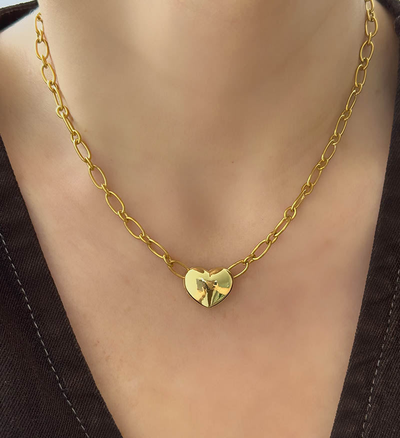 Set corazones cadena + topos