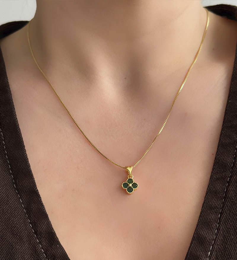 Set trébol verde cadena + topos