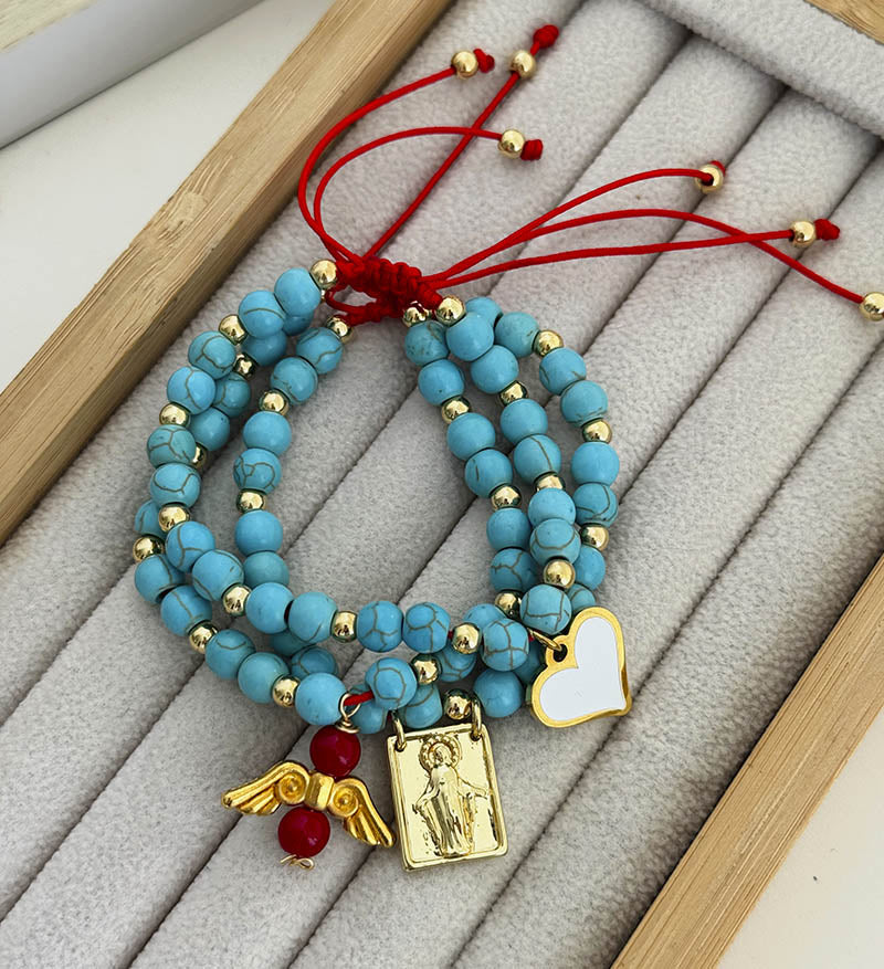 Set de 3 pulseras turquesa