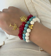 Pulsera triple coral