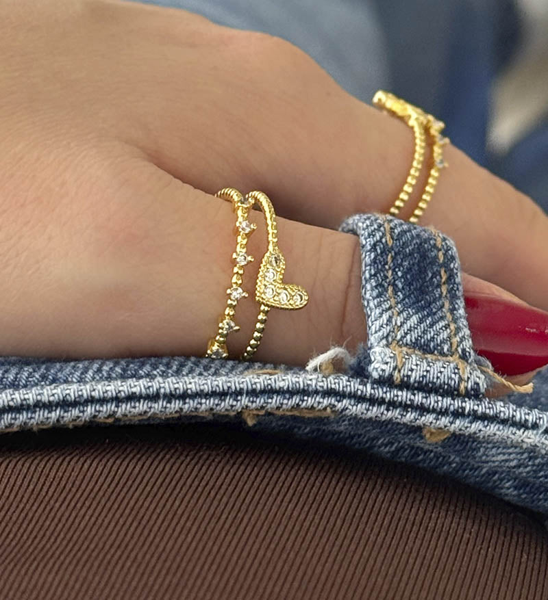 Anillo doble corazon