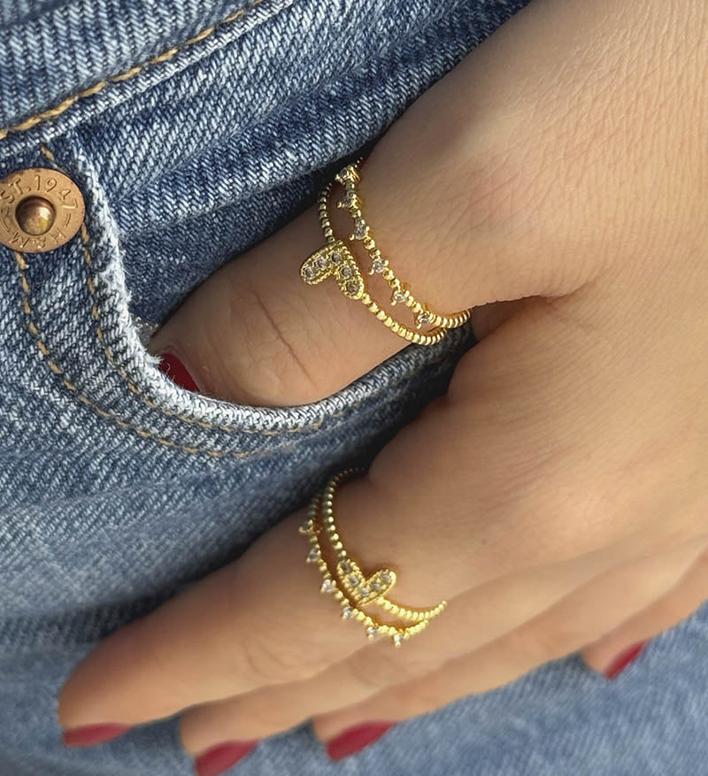 Anillo doble corazon