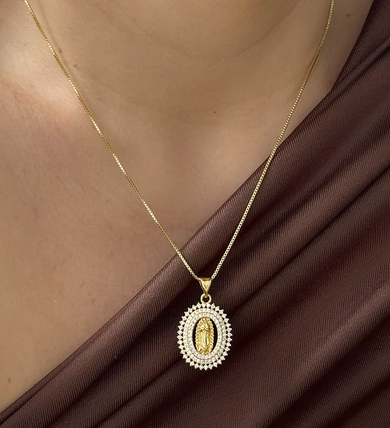 Set cadena Virgen Guadalupe + topos