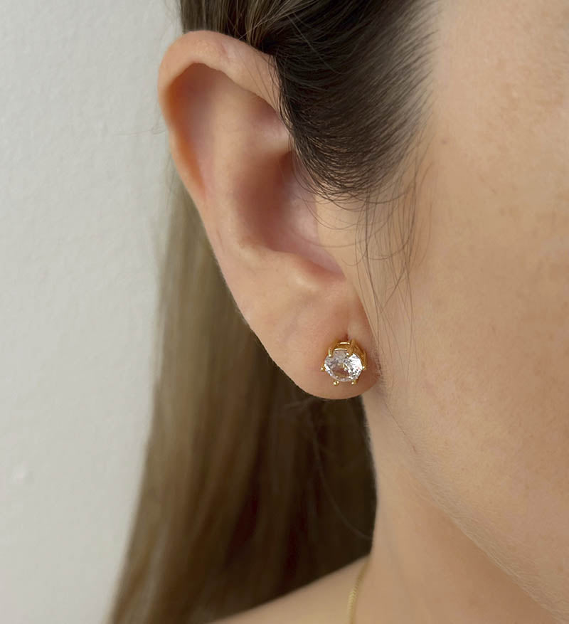 Set cadena cruz circones blancos + topos