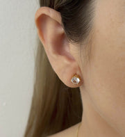 Set cadena cruz circones blancos + topos