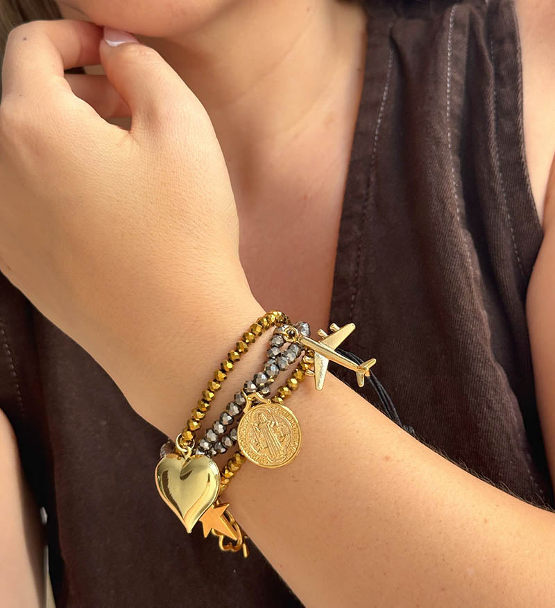 Pulsera ajustable plata gold