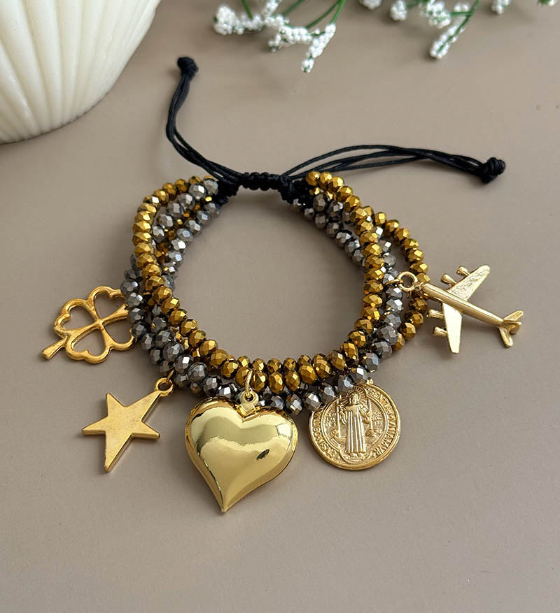 Pulsera ajustable plata gold