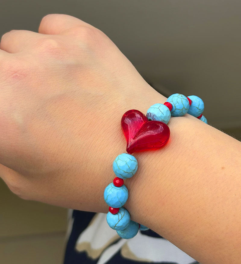 Set collar y pulsera Cora Turquesa