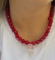 Set collar y pulsera hongo cereza