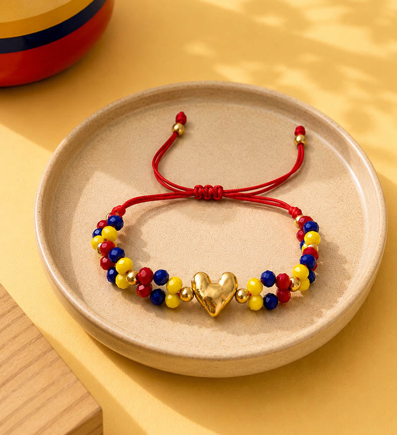 Pulsera corazon tricolor