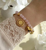 Pulsera cuarzo rosa sol