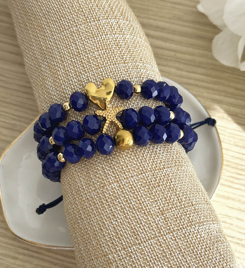 Pulsera triple azul noche