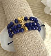 Pulsera triple azul noche