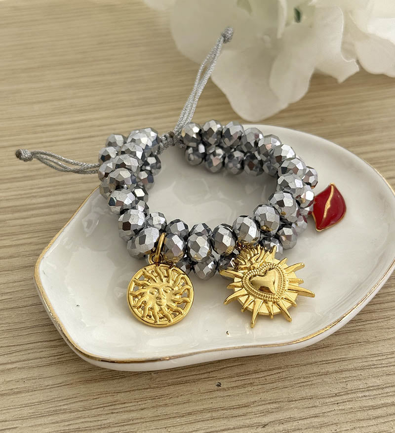 Pulsera plateada corazon