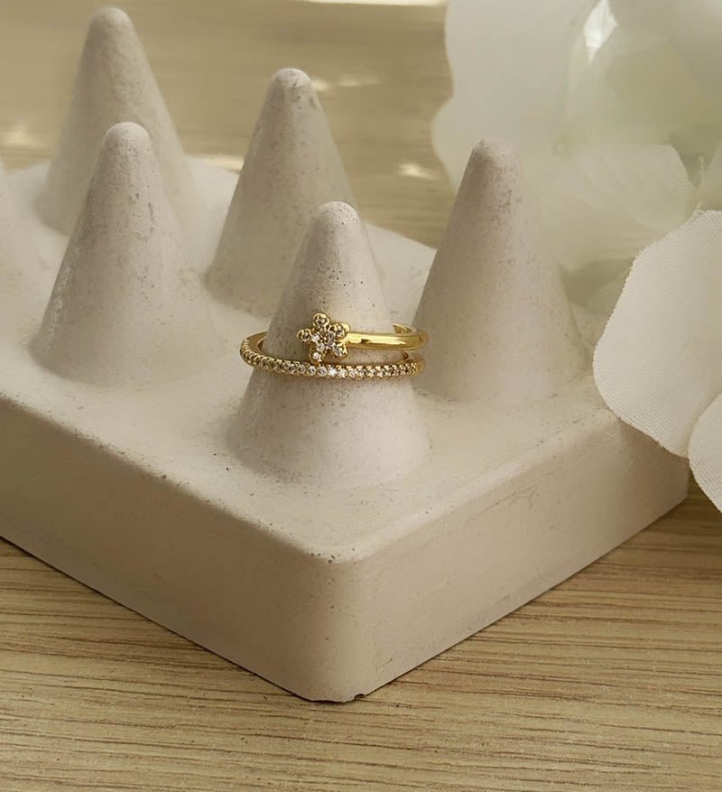Anillo doble florecita