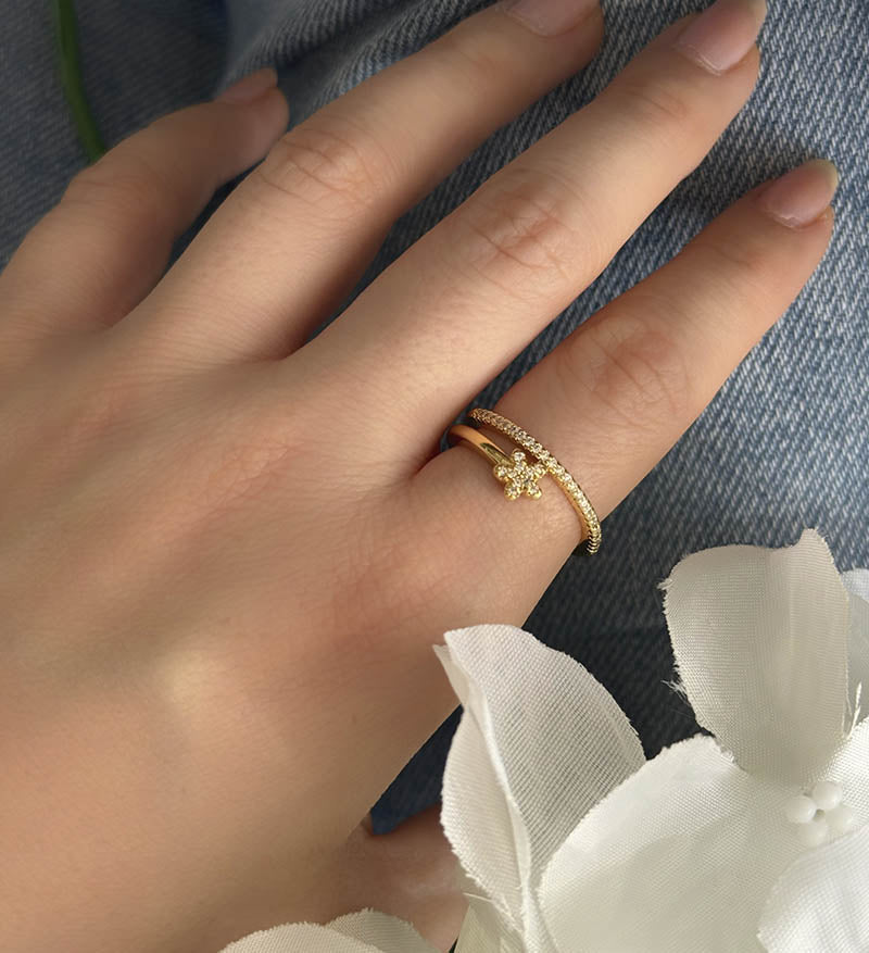 Anillo doble florecita