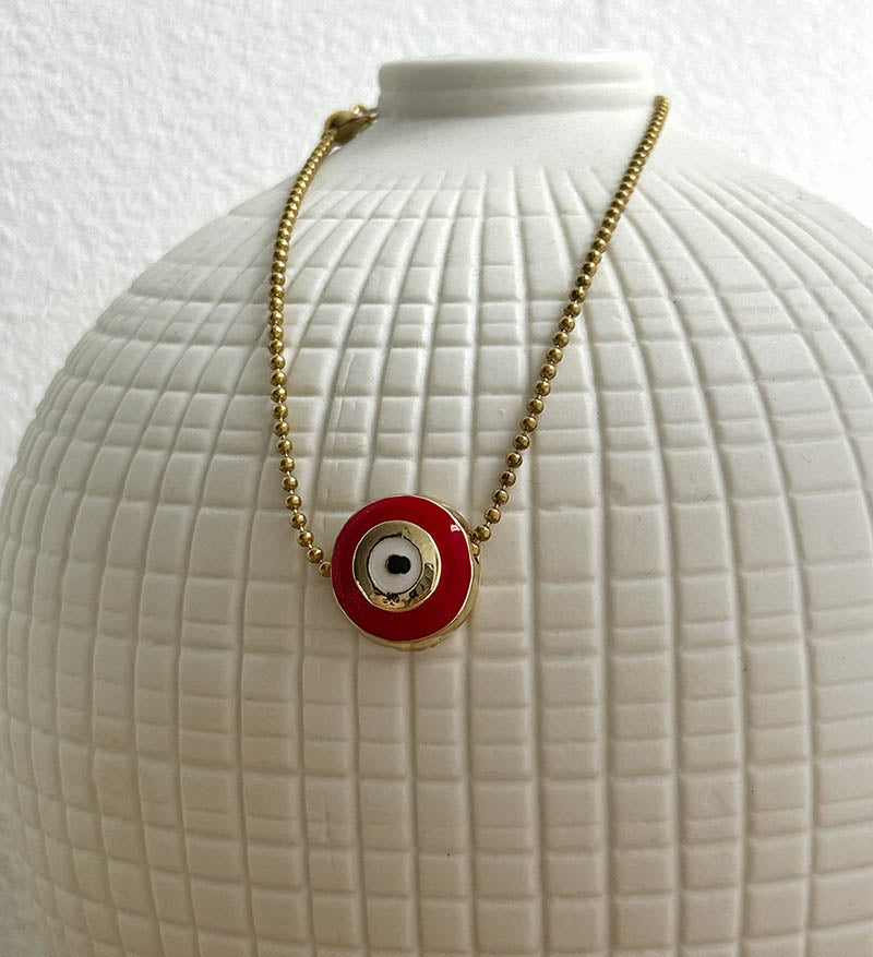 Tobillera dorada con ojo turco