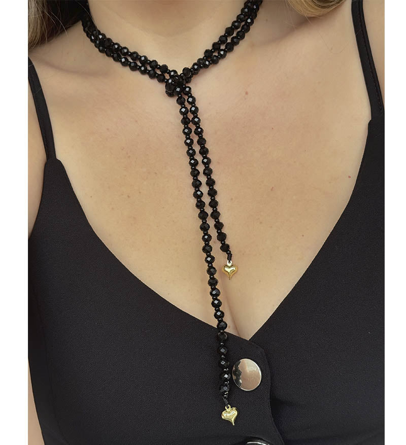 Funcional negro corazones - Collar o Pulsera