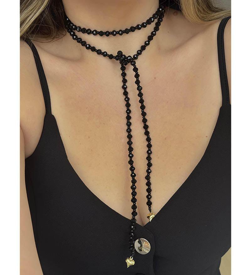 Funcional negro corazones - Collar o Pulsera