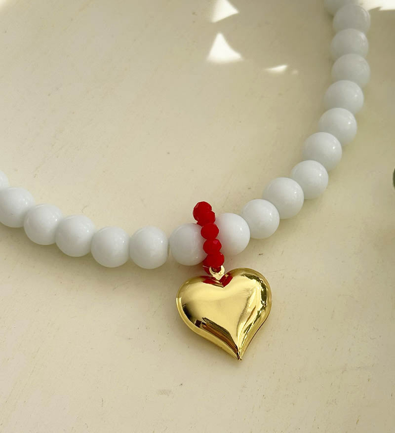 Maxi Collar Blanco Corazon