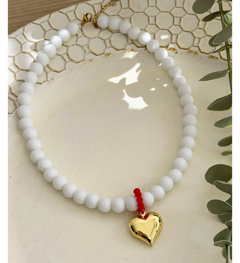 Maxi Collar Blanco Corazon