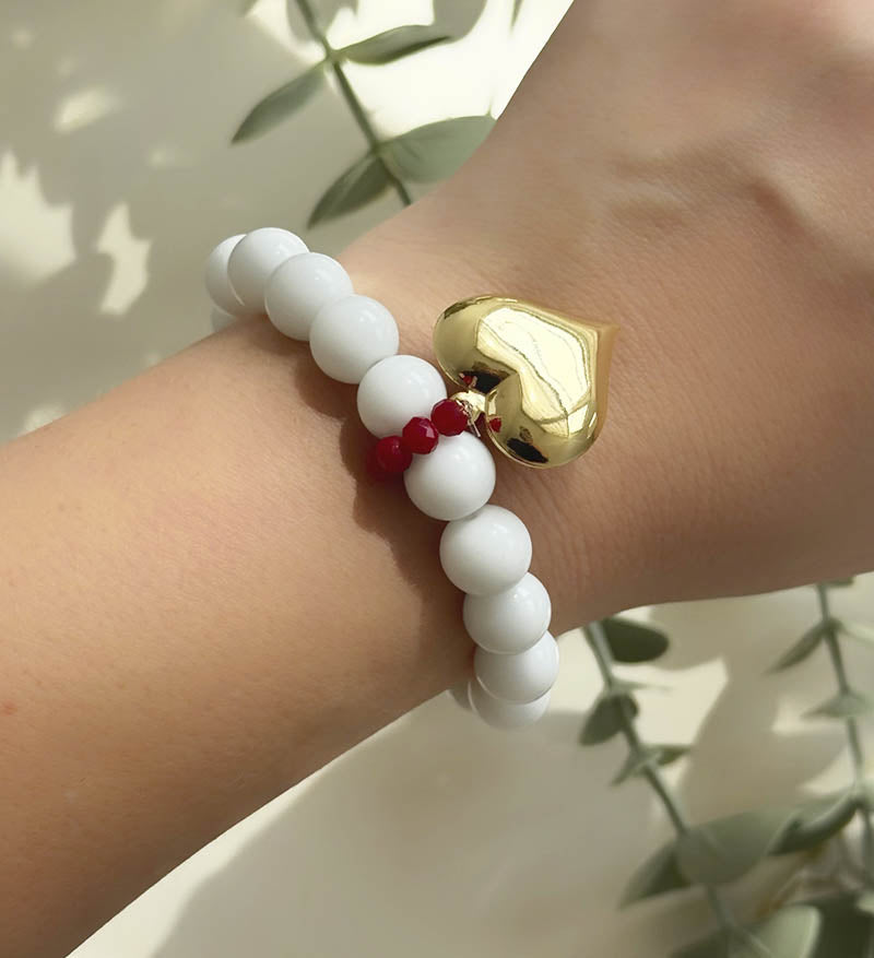 Maxi pulsera blanca corazon