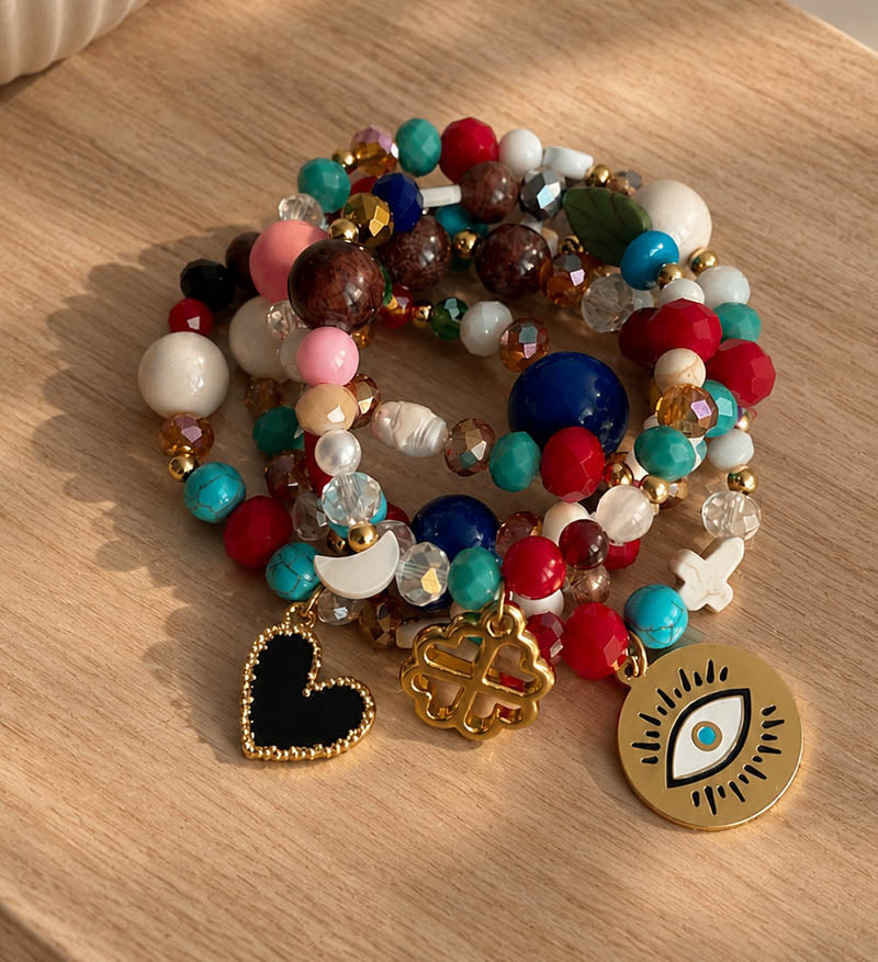 Set de 5 pulseras piedras mix
