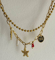 Cadena doble charms honguito