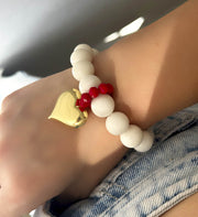 Maxi pulsera blanca corazon