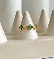 Anillo Trebol verde