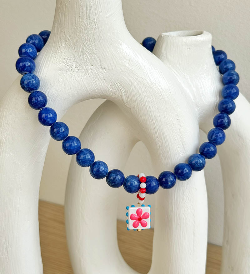 Collar Azul rey Florecita