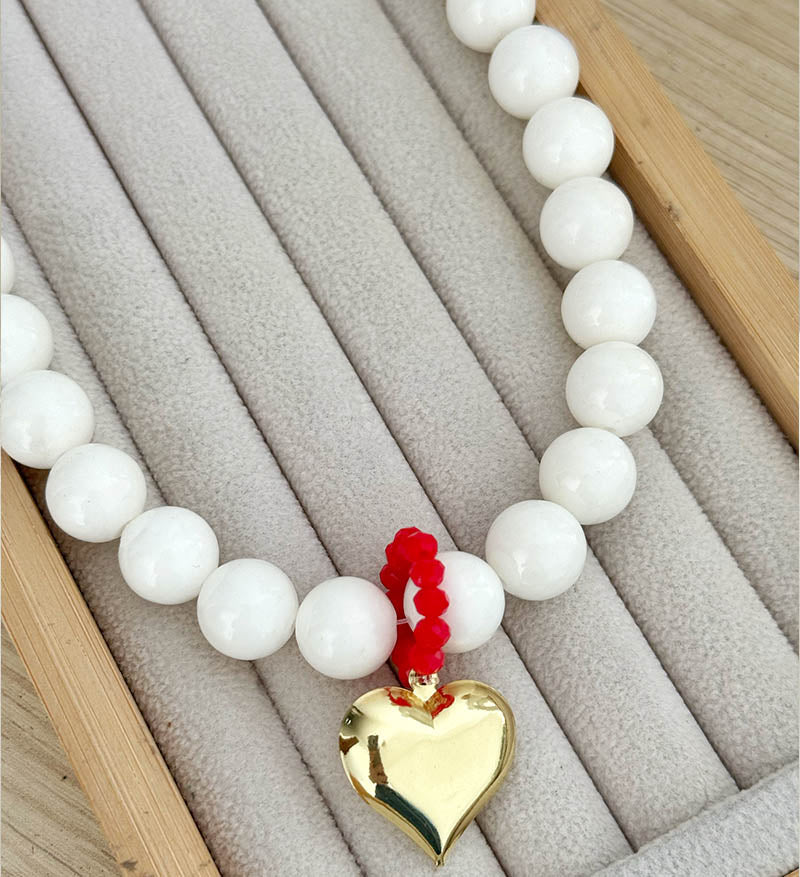 Maxi Collar Blanco Corazon