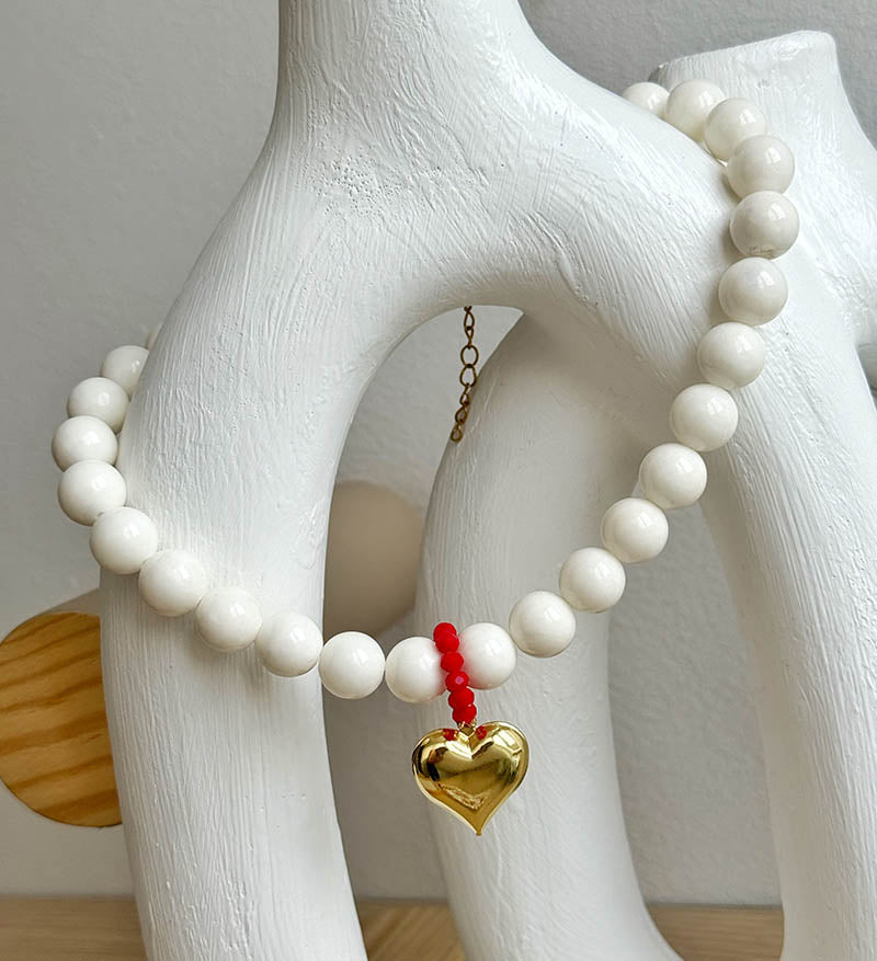 Maxi Collar Blanco Corazon