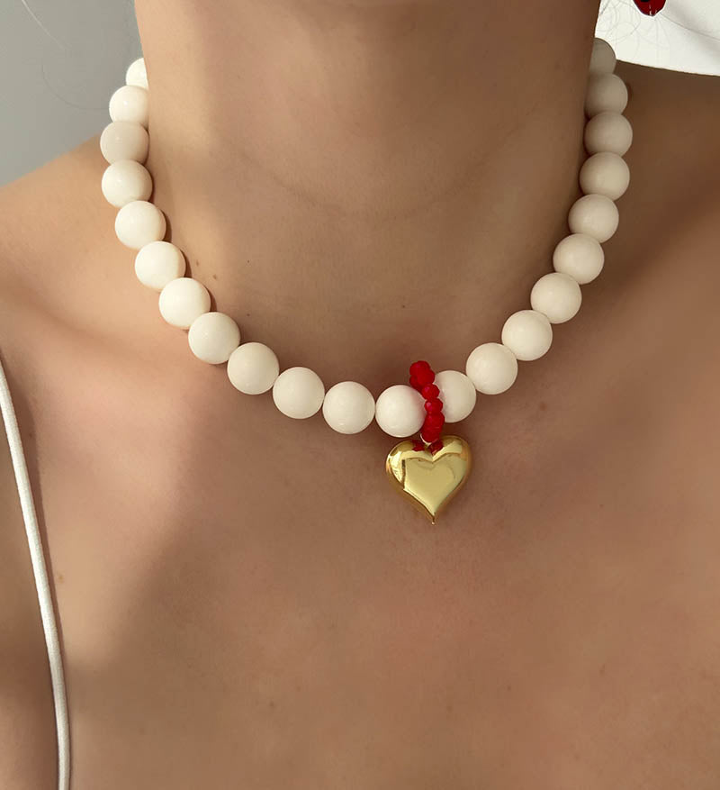 Maxi Collar Blanco Corazon