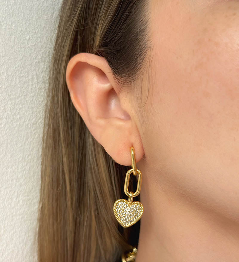 Candongas cadena corazon