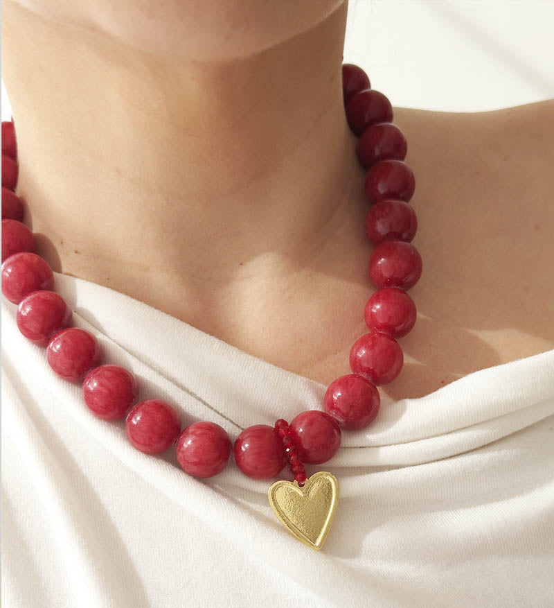 Collar Maxi vino corazón