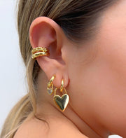 Earcuff rodio doble linea trenza