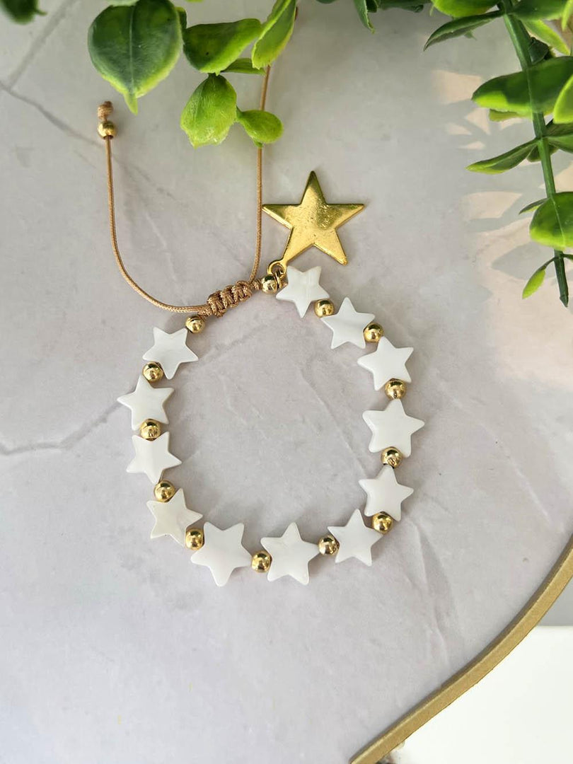 Pulsera en nacar con estrella en bronce