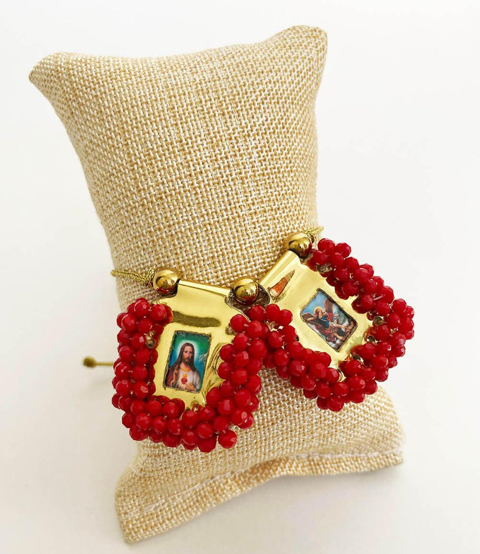 Pulsera escapulario rojo mediano