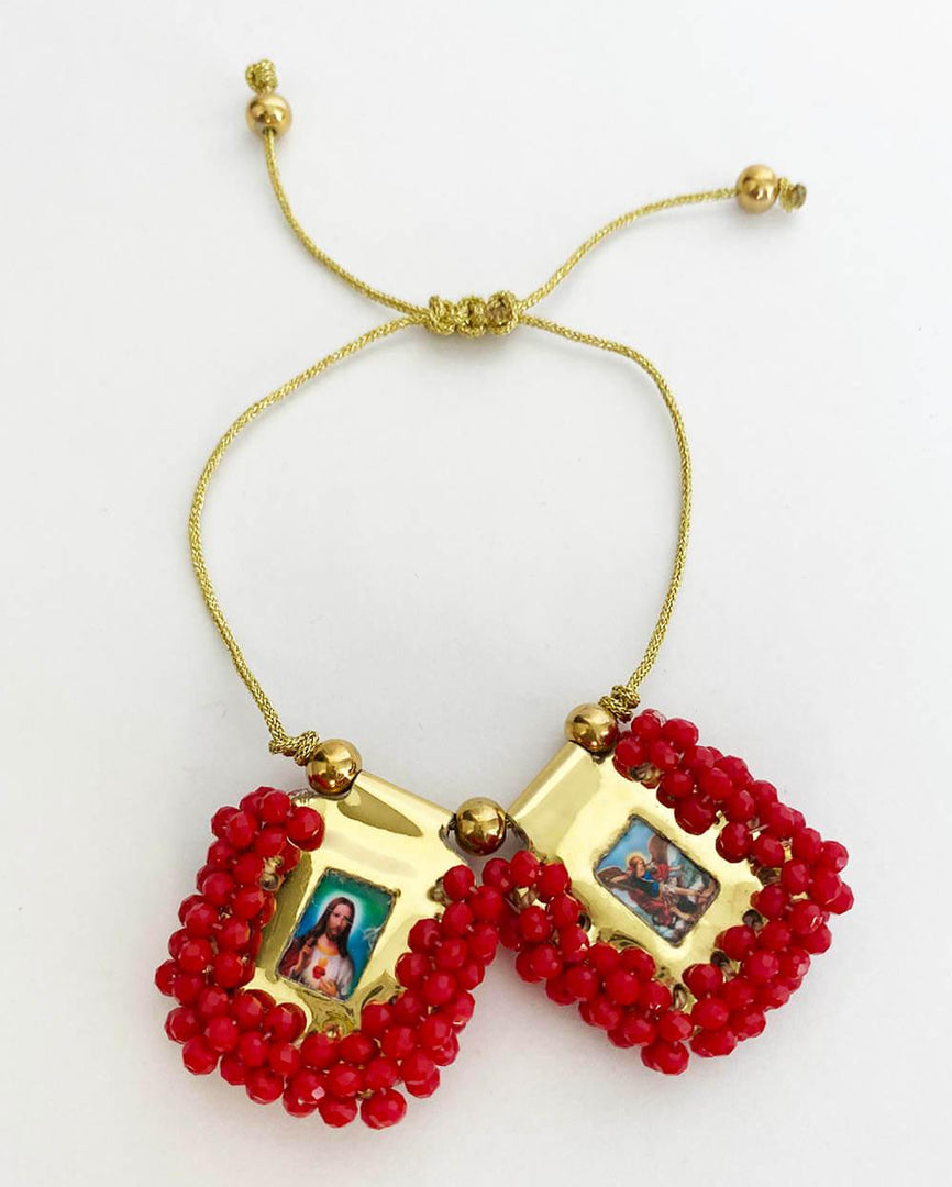 Pulsera escapulario rojo mediano