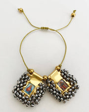 Pulsera escapulario plateado mediano